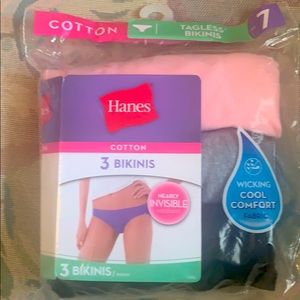 3 cotton Hanes bikinis, new in bag